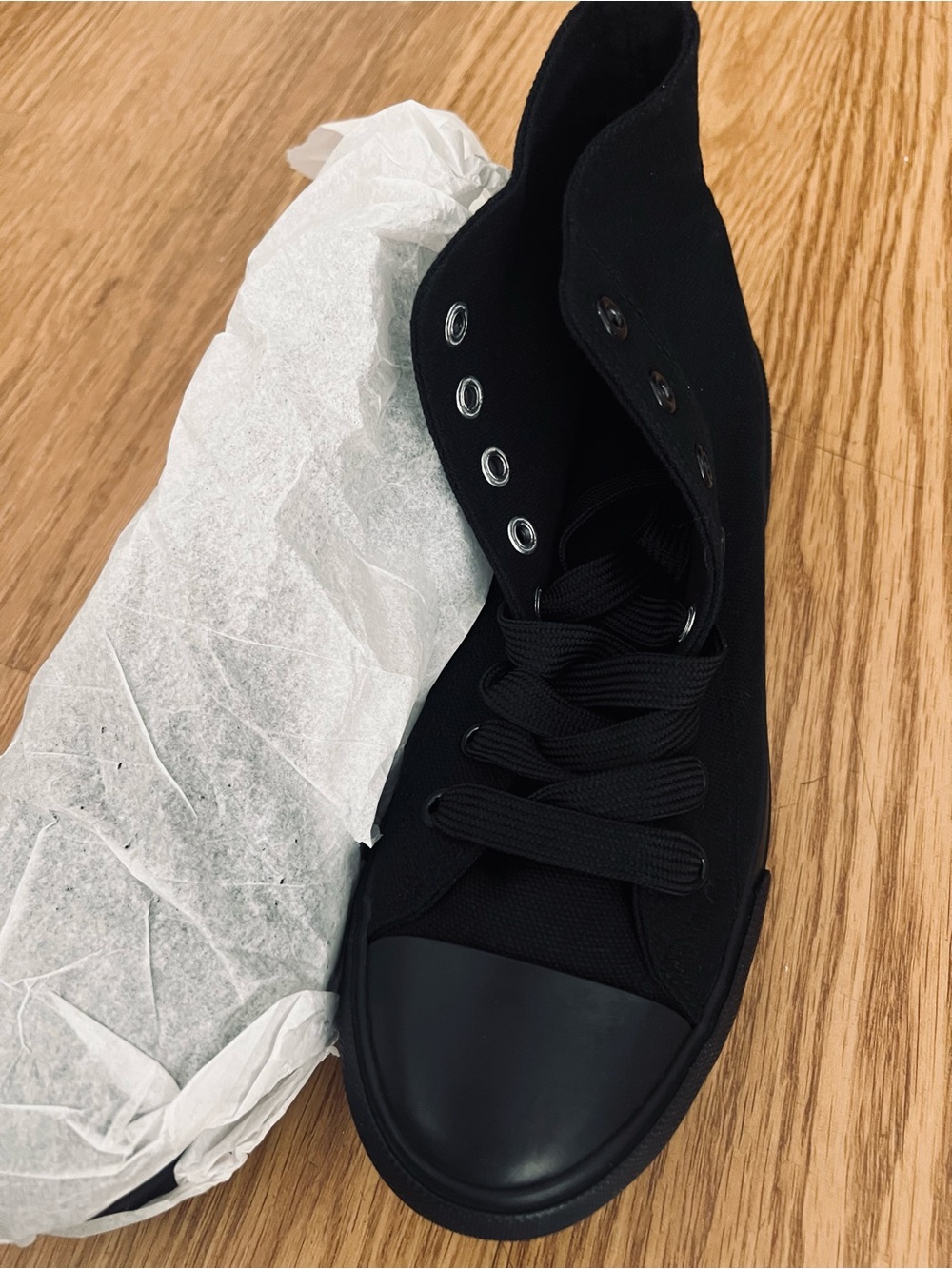 Classic High-Top Canvas Sneaker - Black - brand new